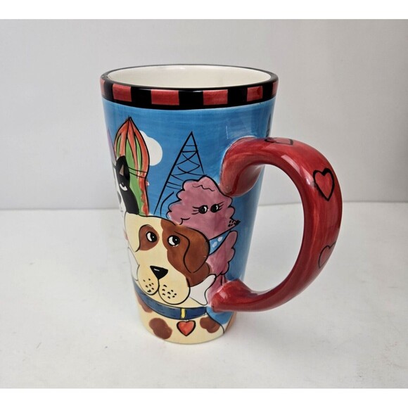 Dogzilla Dogs Tall Mug World Landmarks Candace Reiter 2001 Vintage 6.5" - Picture 7 of 12